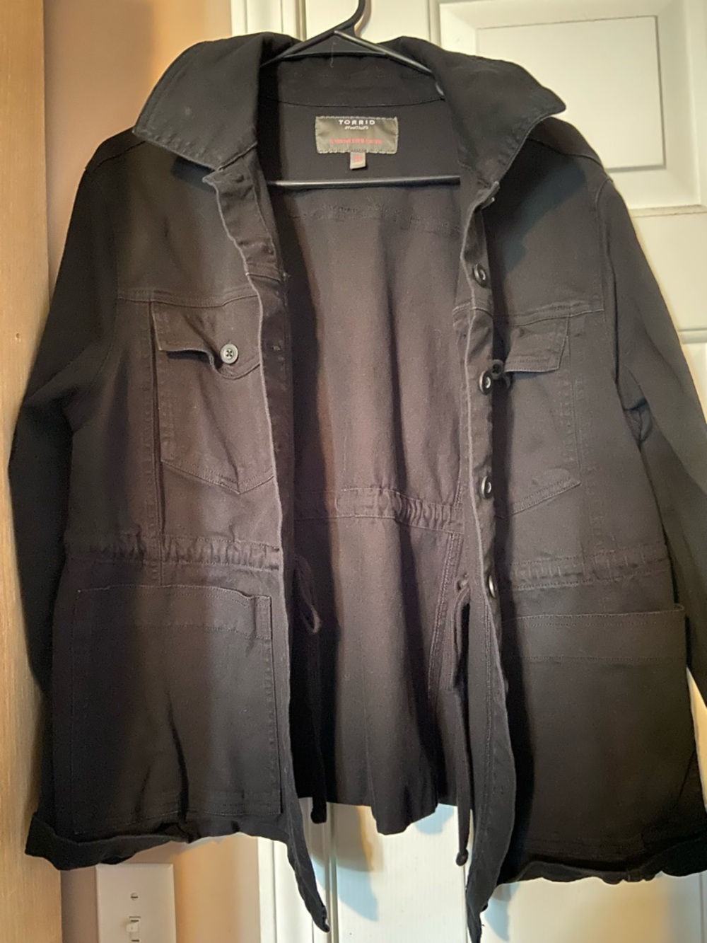 torrid Black Drawstring Utility Jacket